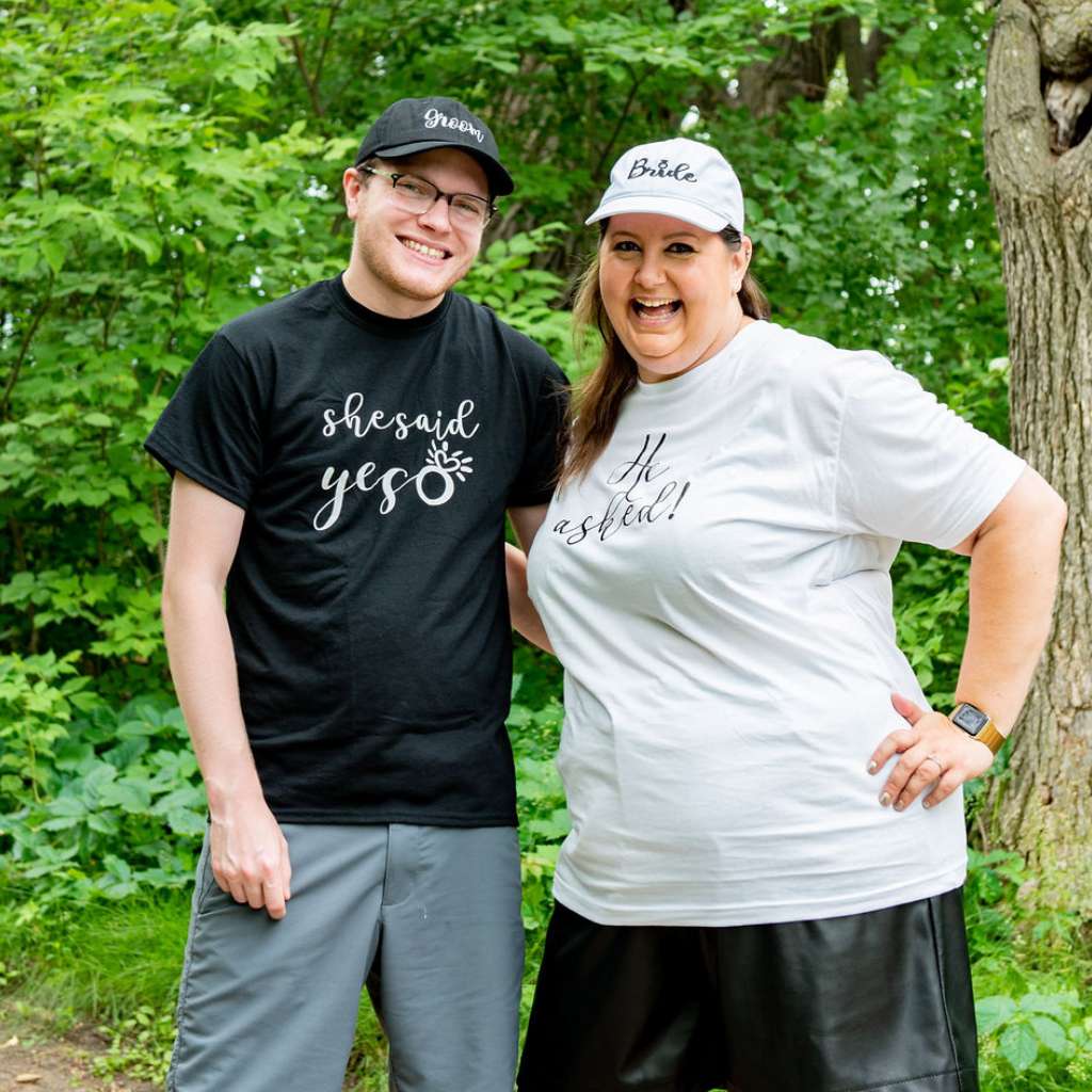 Bride &amp; Groom Baseball Hat Set