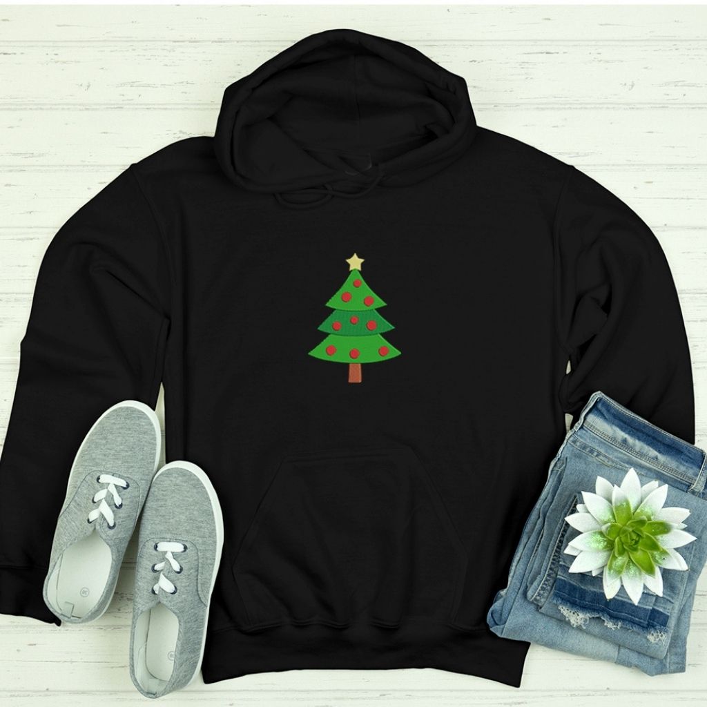 Christmas Tree Embroidered Sweatshirt