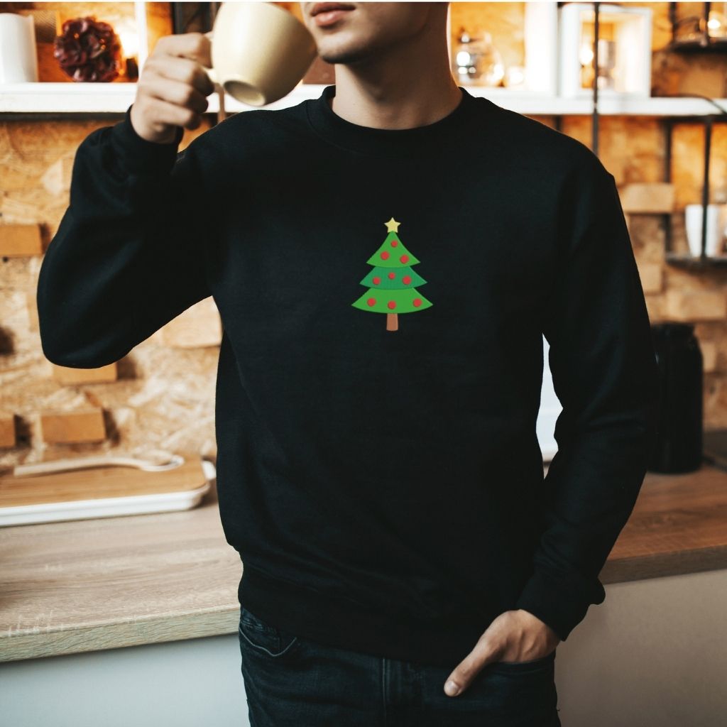 Christmas Tree Embroidered Sweatshirt