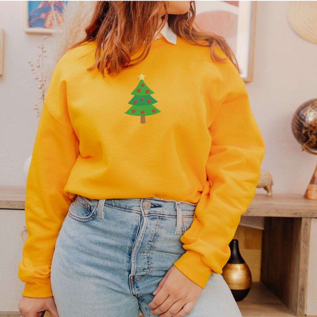 Christmas Tree Embroidered Sweatshirt