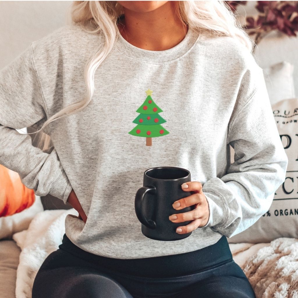 Christmas Tree Embroidered Sweatshirt