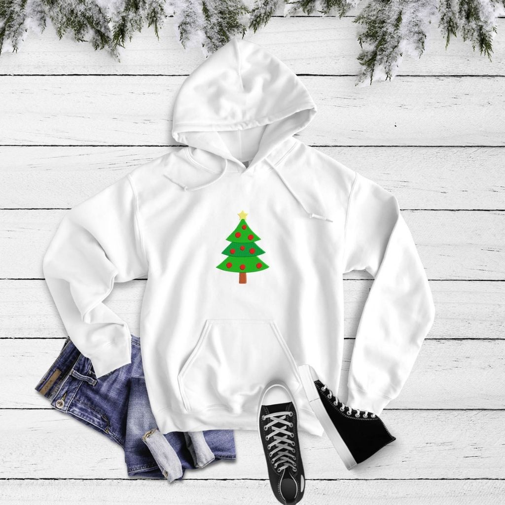 Christmas Tree Embroidered Sweatshirt