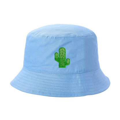 Sky Blue Bucket Hat embroidered with a cactus - DSY Lifestyle
