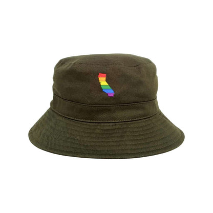 Embroidered cali pride on olive bucket hat - DSY Lifestyle