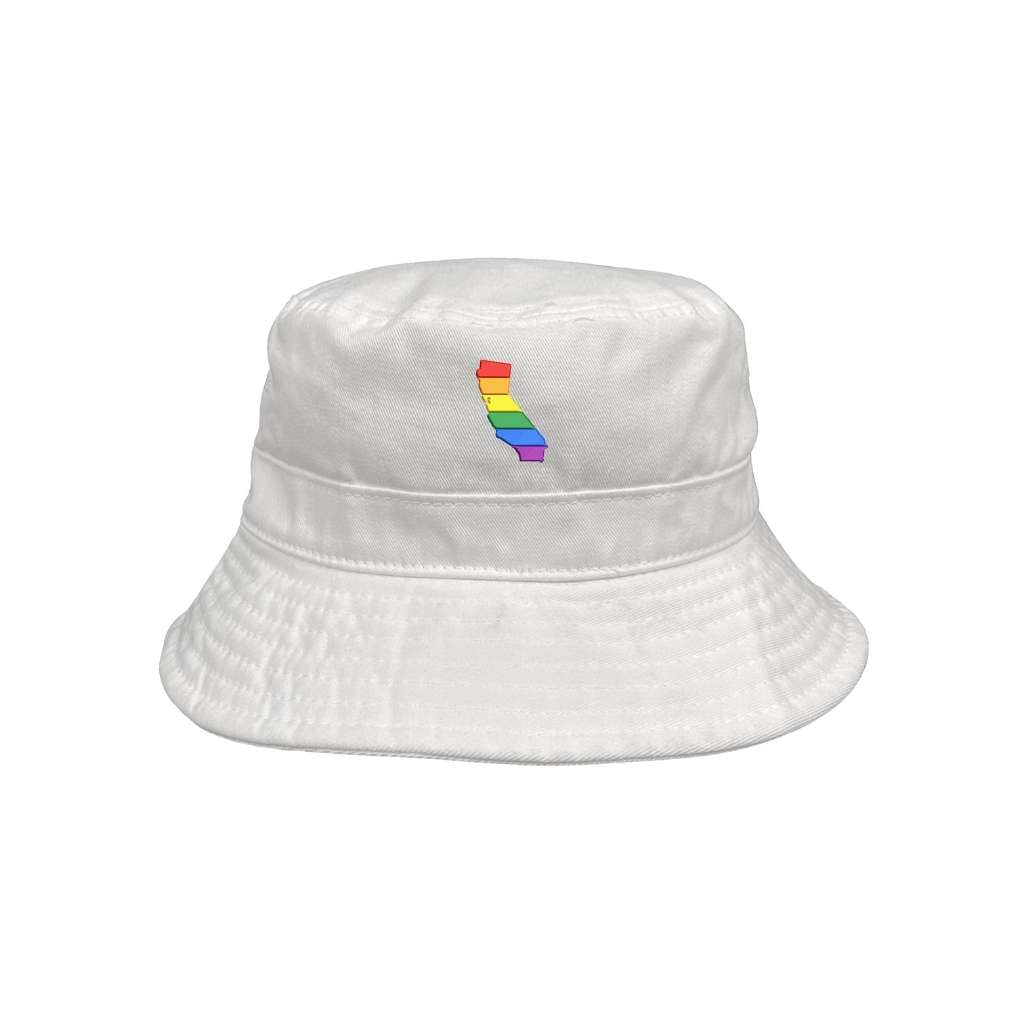 Embroidered cali pride on white bucket hat - DSY Lifestyle