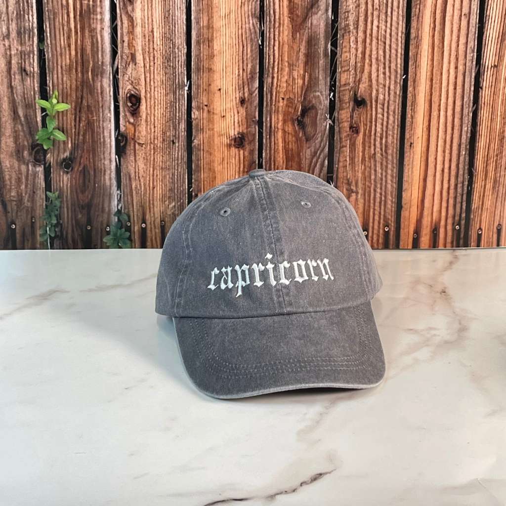 Capricorn Gray Washed Baseball Hat - DSY Lifestyle