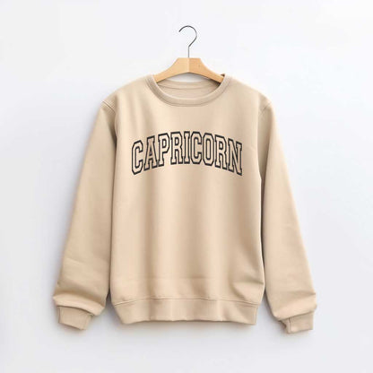 Sand Sweatshirt Embroidered with Capricorn- DSY Lifestyle