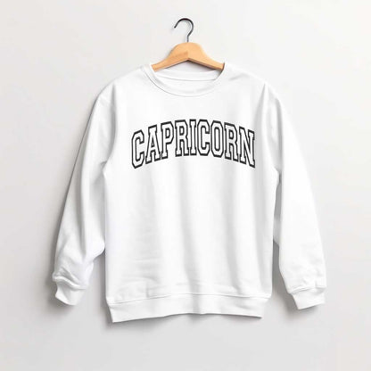White Sweatshirt Embroidered with Capricorn- DSY Lifestyle