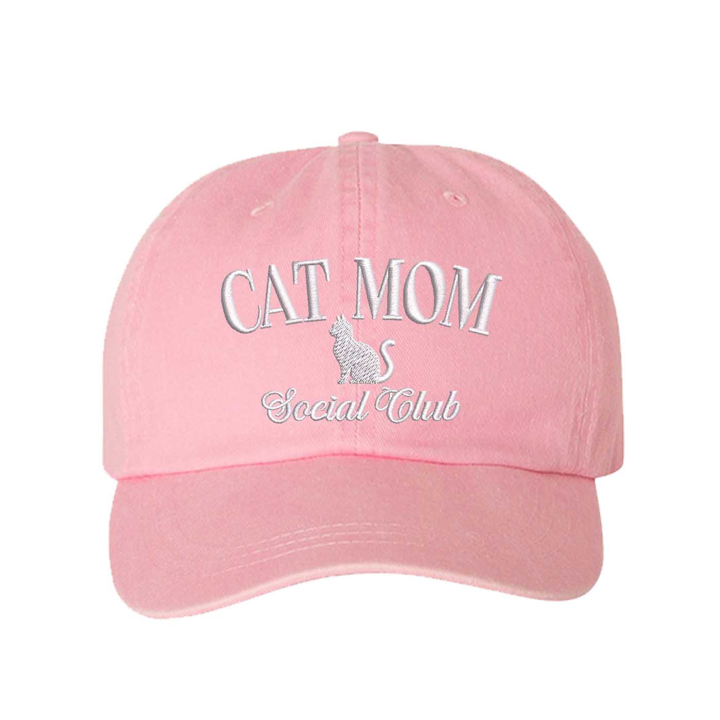 Light Pink Cat Mom Social Club Washed Statement Baseball Hat – a washed, relaxed-fit statement cap designed for everyday comfort and real-life moods. Trendy, adjustable, and effortlessly stylish. - DSY Lifestyle