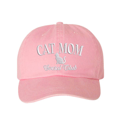 Light Pink Cat Mom Social Club Washed Statement Baseball Hat – a washed, relaxed-fit statement cap designed for everyday comfort and real-life moods. Trendy, adjustable, and effortlessly stylish. - DSY Lifestyle