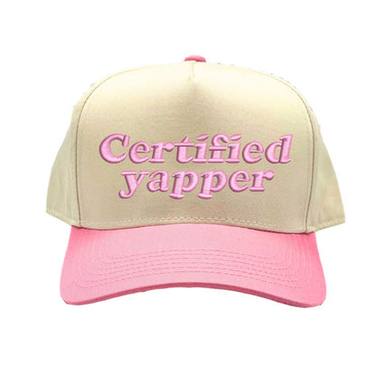 Certified Yapper Two-Tone 5-Panel Embroidered Baseball Hat | Funny Trucker Cap