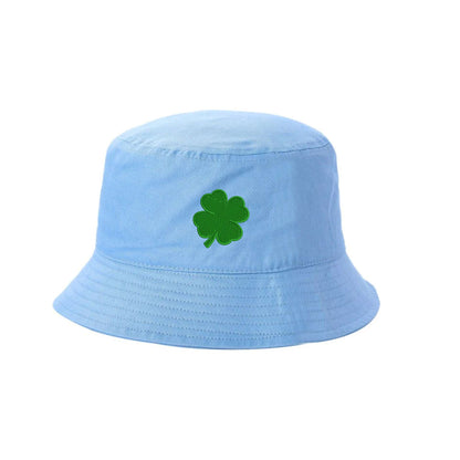 sky blue bucket hat embroidered with a green four leaf clover- DSY Lifestyle