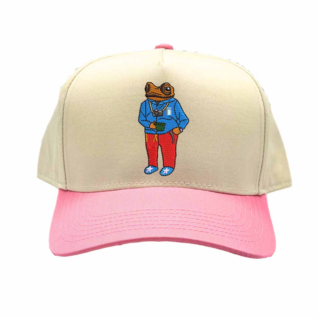 Embroidered Sapo Concho Puerto Rico Two Tone  Natural/pinkBaseball Hat - DSY Lifestyle