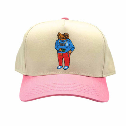 Embroidered Sapo Concho Puerto Rico Two Tone  Natural/pinkBaseball Hat - DSY Lifestyle