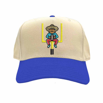 Natural Royal Blue Sapo Concho Coqui Football Half Time Show embroidered two-tone baseball hat – Puerto Rican gameday cap - DSY Lifestyle