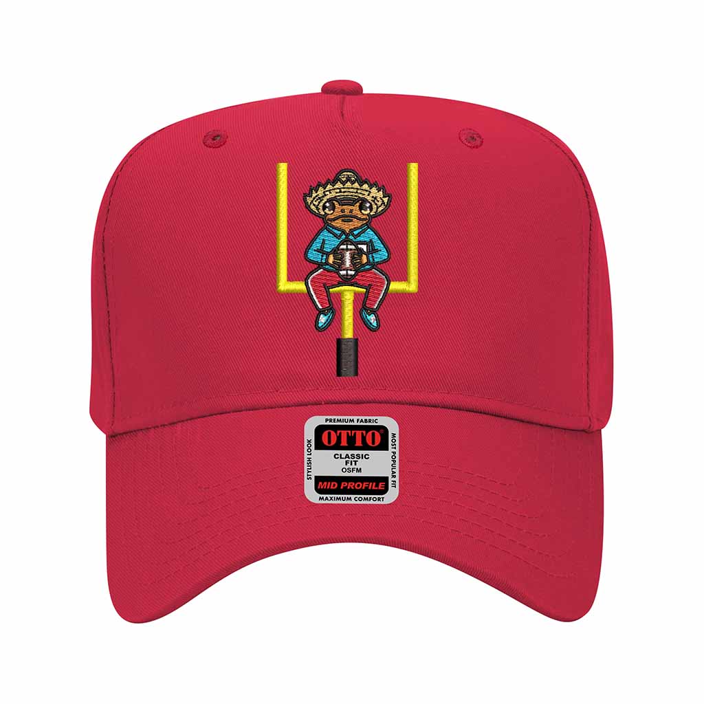 Red Sapo Concho Coqui Football Half Time Show embroidered 5-panel baseball hat – Puerto Rican gameday cap - DSY Lifestyle
