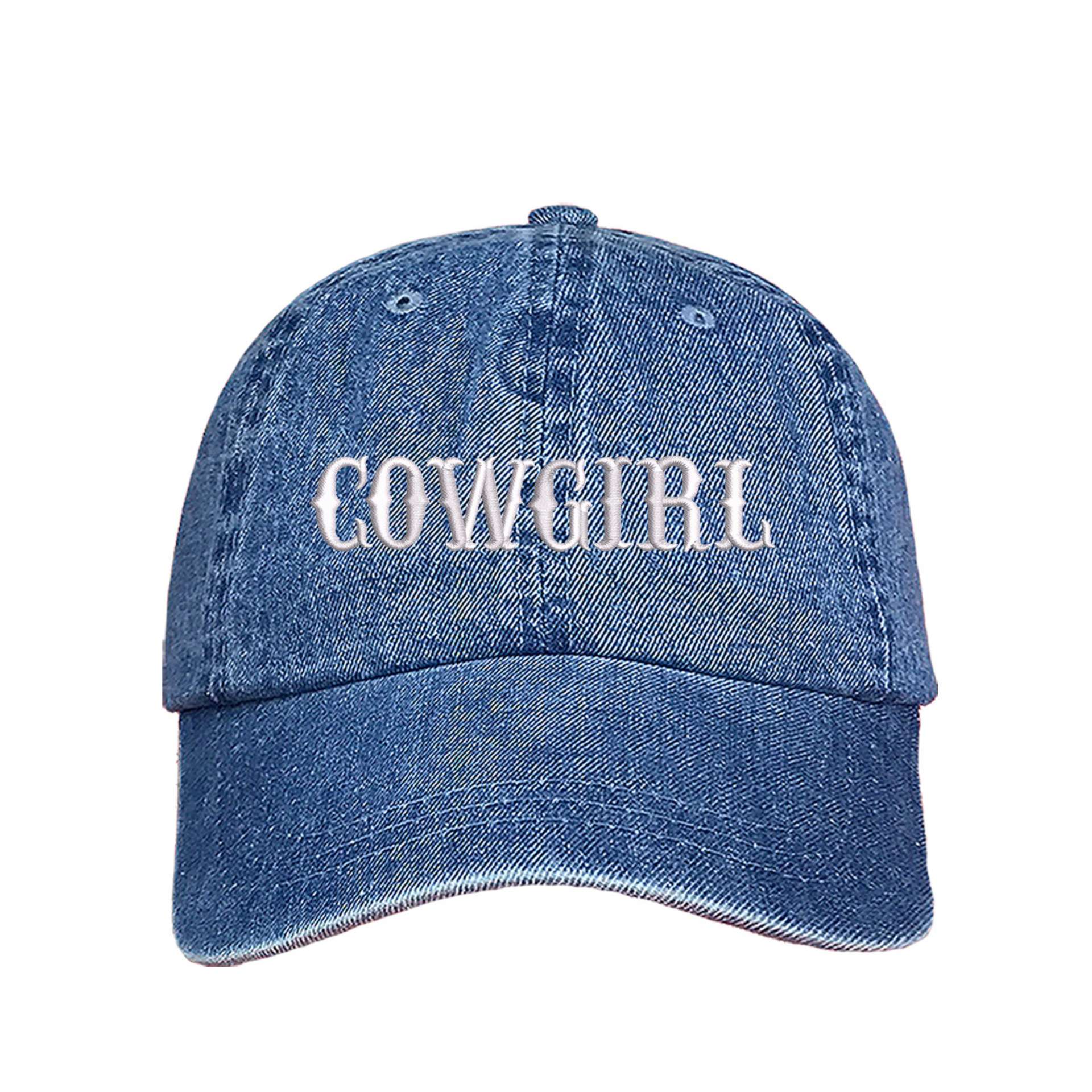 Light Denim Baseball Cap embroidered with Cowgirl - DSY Lifestyle