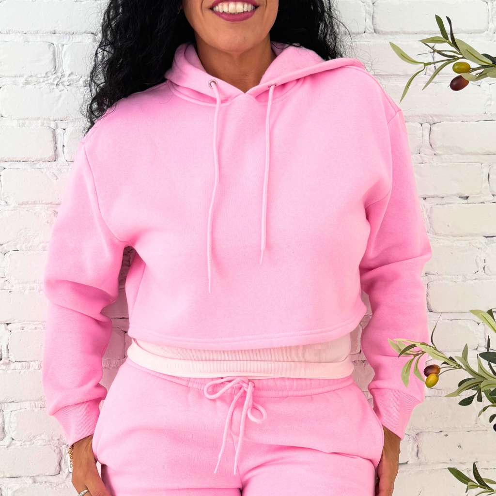 Cropped Fleece Hoodie for Women