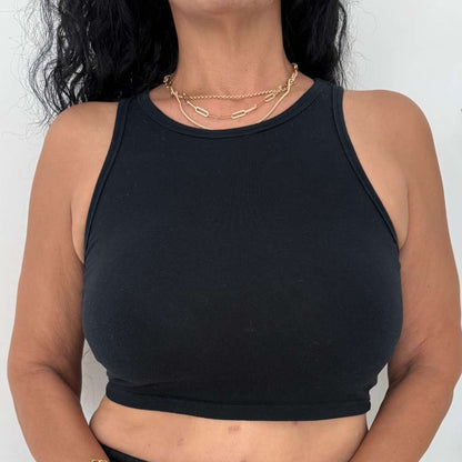 Cropped High Neck Tank Top