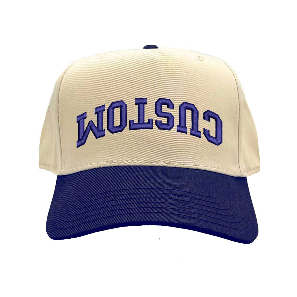 Custom Upside Down Text Hat – Personalized Varsity Baseball Cap