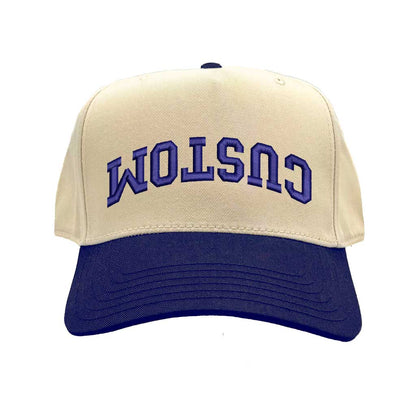 Custom Upside Down Text Hat – Personalized Varsity Baseball Cap