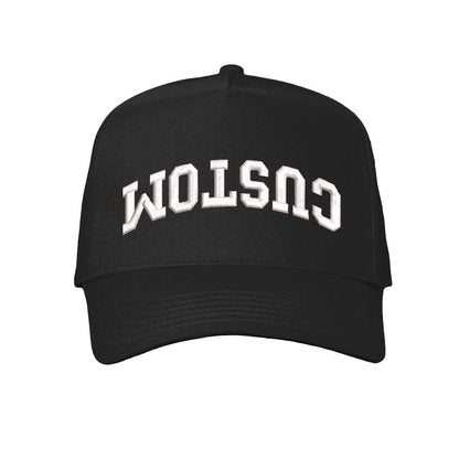 Custom Upside Down Text Hat – Personalized Varsity Baseball Cap