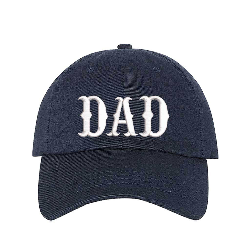 Navy Blue Dad Western embroidered baseball hat with bold western-themed design, perfect for dads who love rugged, casual style – DSY Lifestyle