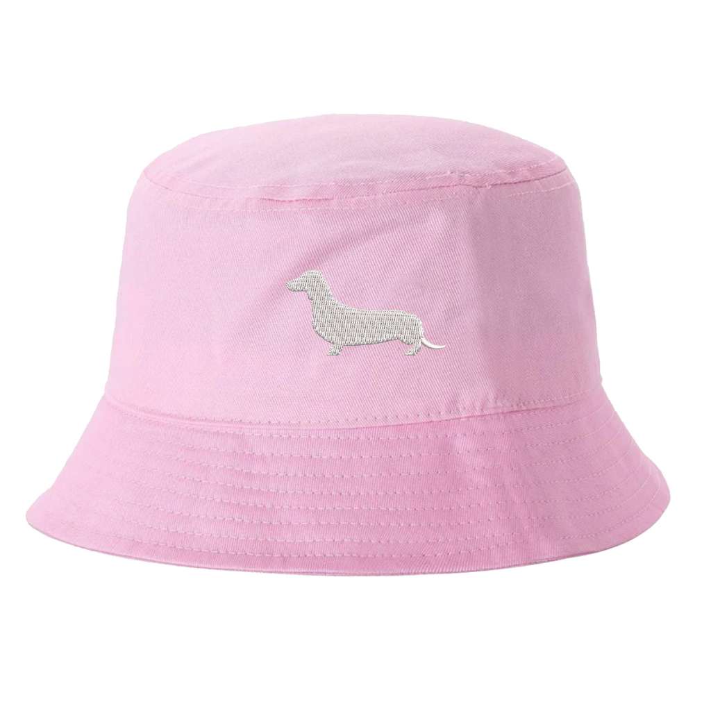 Lt Pink Bucket hat embroidered with a Dachshund Dog - DSY Lifestyle