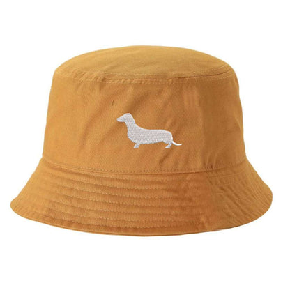 Orange Bucket hat embroidered with a Dachshund Dog - DSY Lifestyle