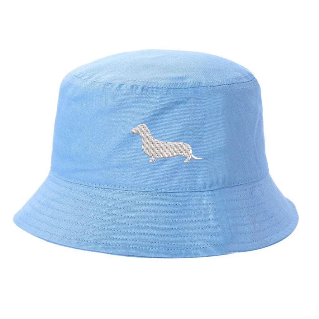 Sky Blue Bucket hat embroidered with a Dachshund Dog - DSY Lifestyle
