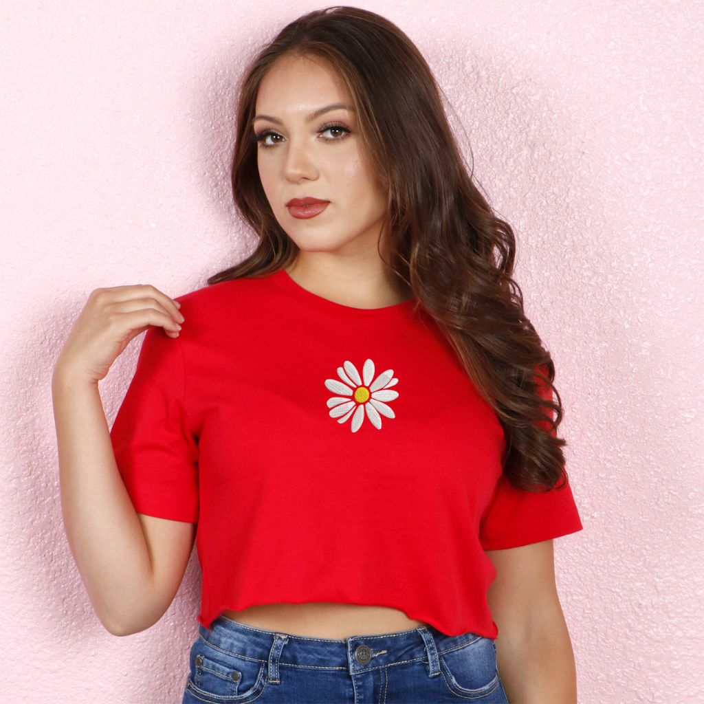 Daisy Flower Oversized Crop Top