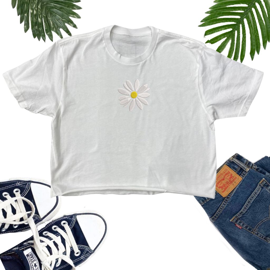 Daisy Flower Oversized Crop Top