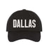Black Dallas Texas embroidered baseball hat with Texas map design. A statement baseball hat for women who love Texas pride, street style, and effortless outfits. - DSY Lifestyle