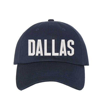 Navy Blue Dallas Texas embroidered baseball hat with Texas map design. A statement baseball hat for women who love Texas pride, street style, and effortless outfits. - DSY Lifestyle