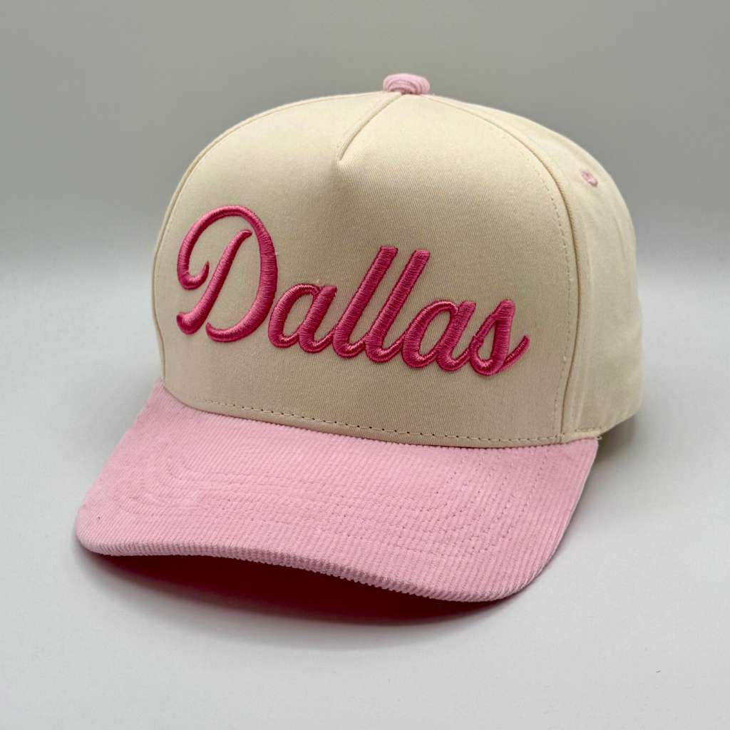 Beige and pink cap with &