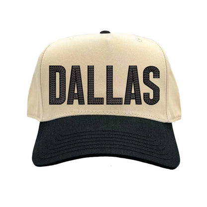 Natural Black Dallas Texas embroidered two tone baseball hat. A statement baseball hat for women who love Texas pride, street style, and effortless outfits. - DSY Lifestyle