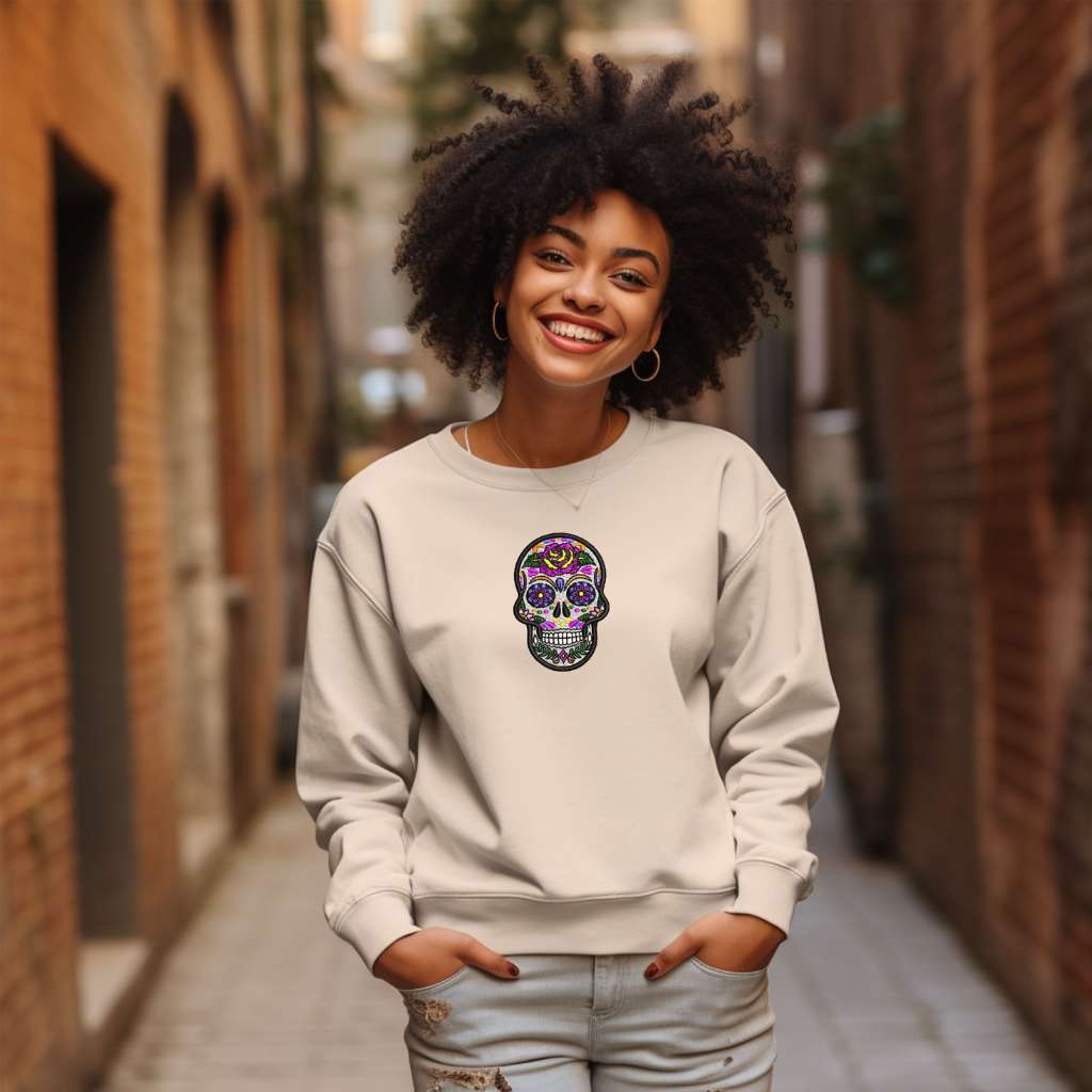 Dia De Los Muerto Oversized Sweatshirt | Sugar Skull Sweatshirt