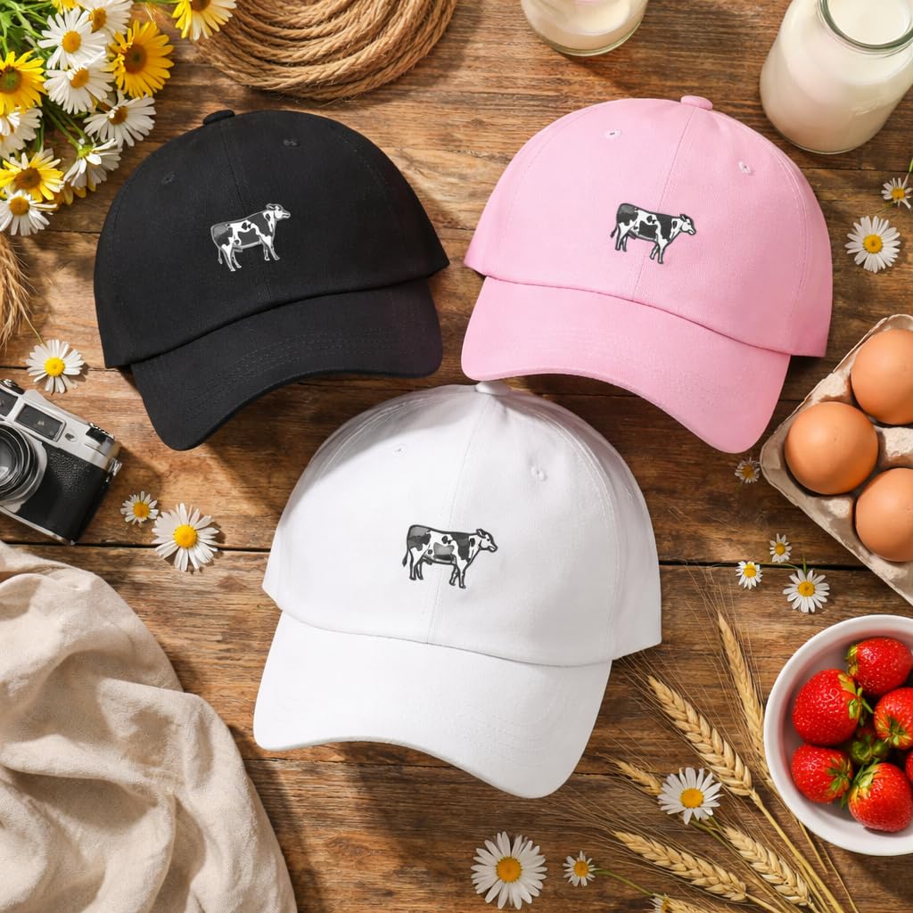 Display set of Holstein Cow - Embroidered Baseball Hats making a distinctive statement. An ideal accessory for both practical wear and showing off your farming pride. DSY Lifestyle