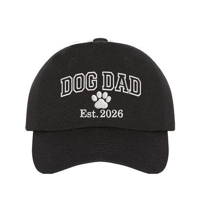Black Dog Dad Est. 2026 Embroidered Baseball Hat. The perfect gift for new dog owners in 2026, this premium cotton dad cap offers a comfortable, adjustable fit for every pet parent. - DSY Lifestyle