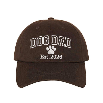 Brown Dog Dad Est. 2026 Embroidered Baseball Hat. The perfect gift for new dog owners in 2026, this premium cotton dad cap offers a comfortable, adjustable fit for every pet parent. - DSY Lifestyle