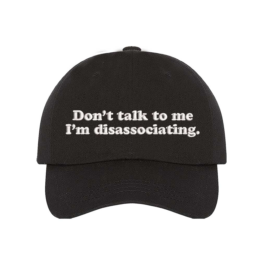 Black embroidered baseball hat with &quot;Don&