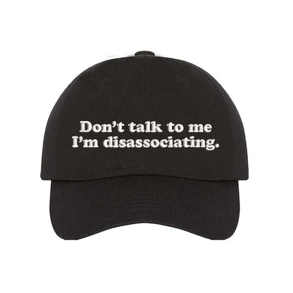 Black embroidered baseball hat with &quot;Don&