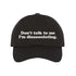 Black embroidered baseball hat with "Don&
