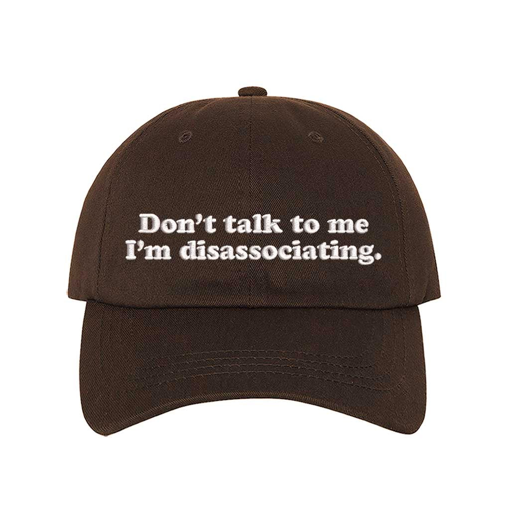 Brown embroidered baseball hat with &quot;Don&