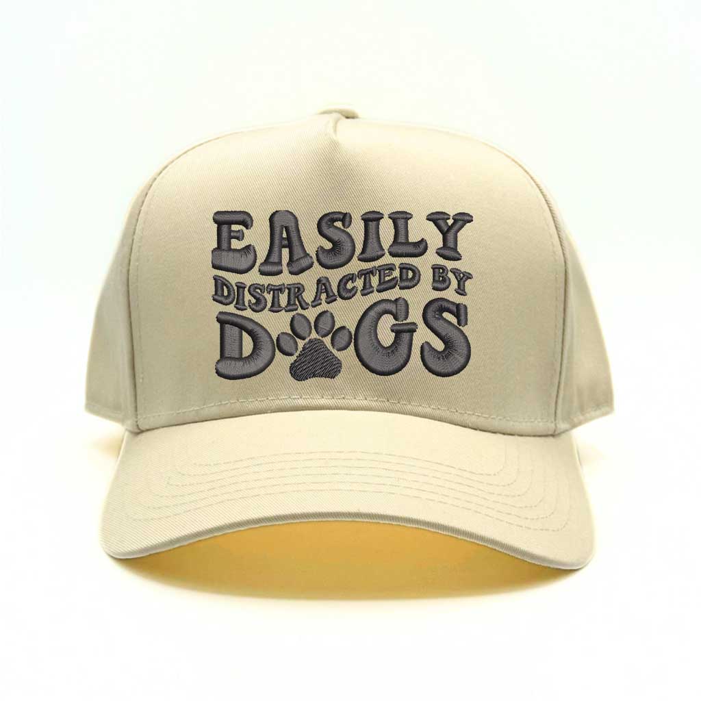 Easily Distracted by Dogs Baseball Cap - DSY Lifestyle Natural 