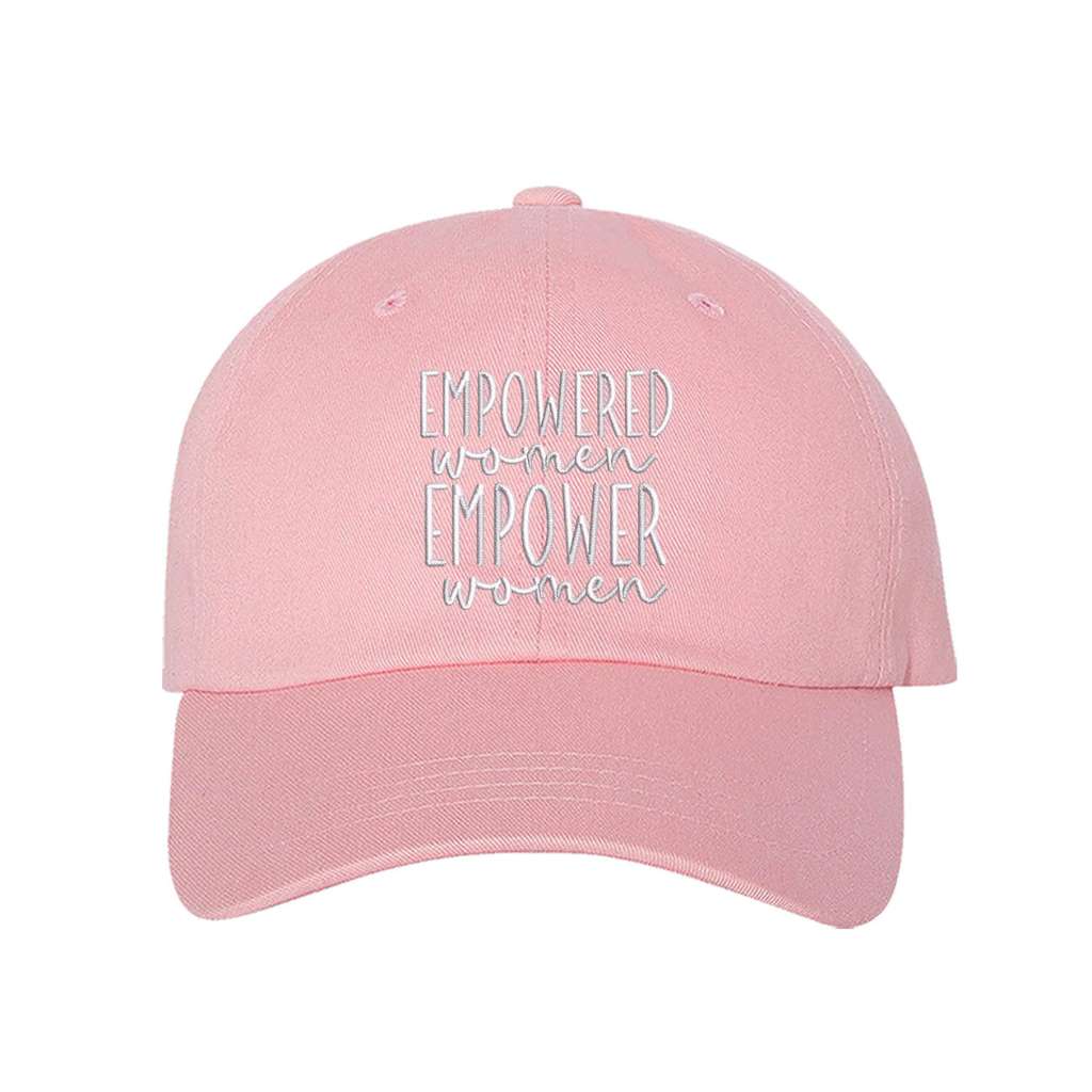Light Pink baseball hat embroidered with the phrase empowered women empower women-DSY Lifestyle