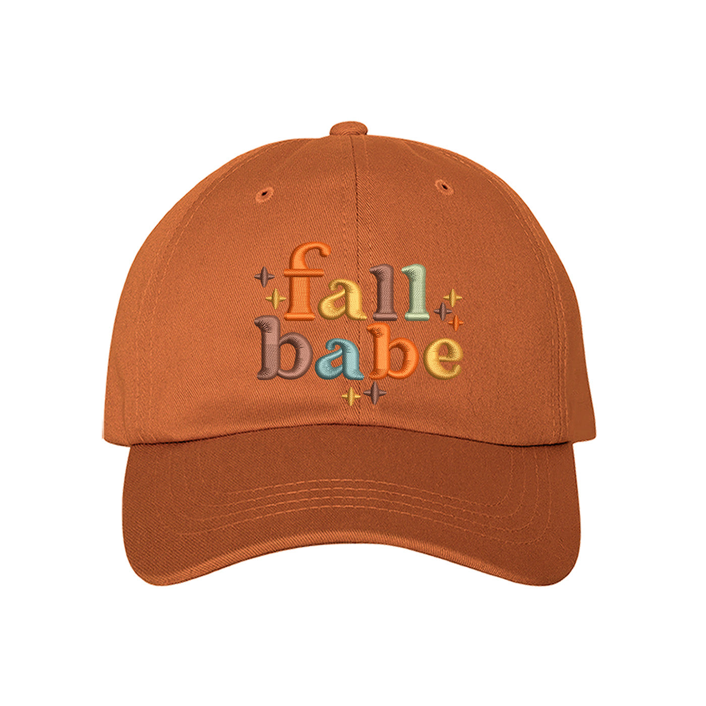 Burnt Orange Baseball cap embroidered with Fall Babe - DSY Lifestyle