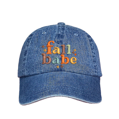 Lt Denim Baseball cap embroidered with Fall Babe - DSY Lifestyle