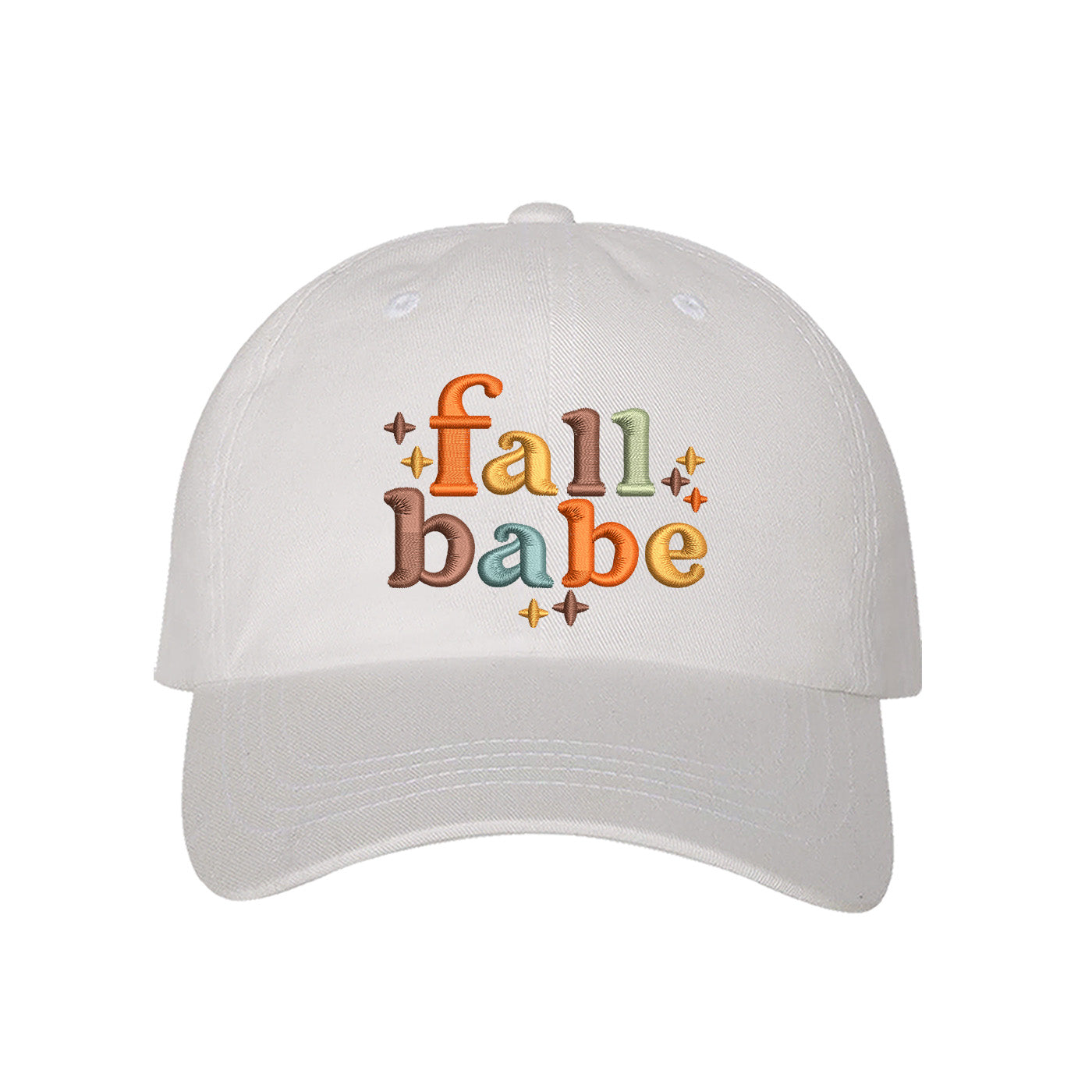 White Baseball cap embroidered with Fall Babe - DSY Lifestyle