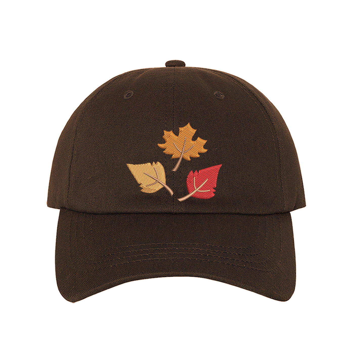Brown baseball cap embroidered with Leaves - DSY Lifestyle